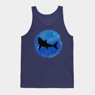 watercolor with shark silhouette Tank Top